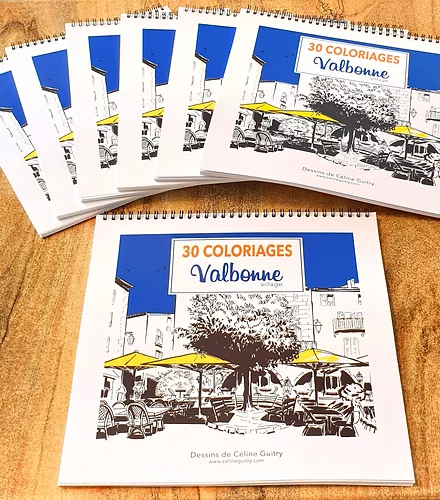 30 Coloriages Valbonne Village - Céline Guitry